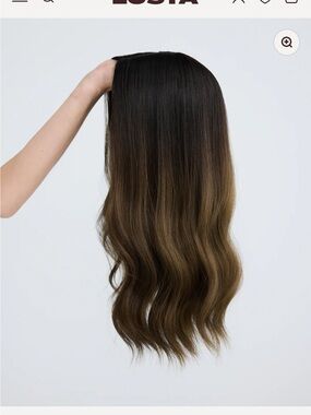 Luxury Ombre Wavy Clip-In Hairpiece in Dark Brown to Light Brown - Unbranded